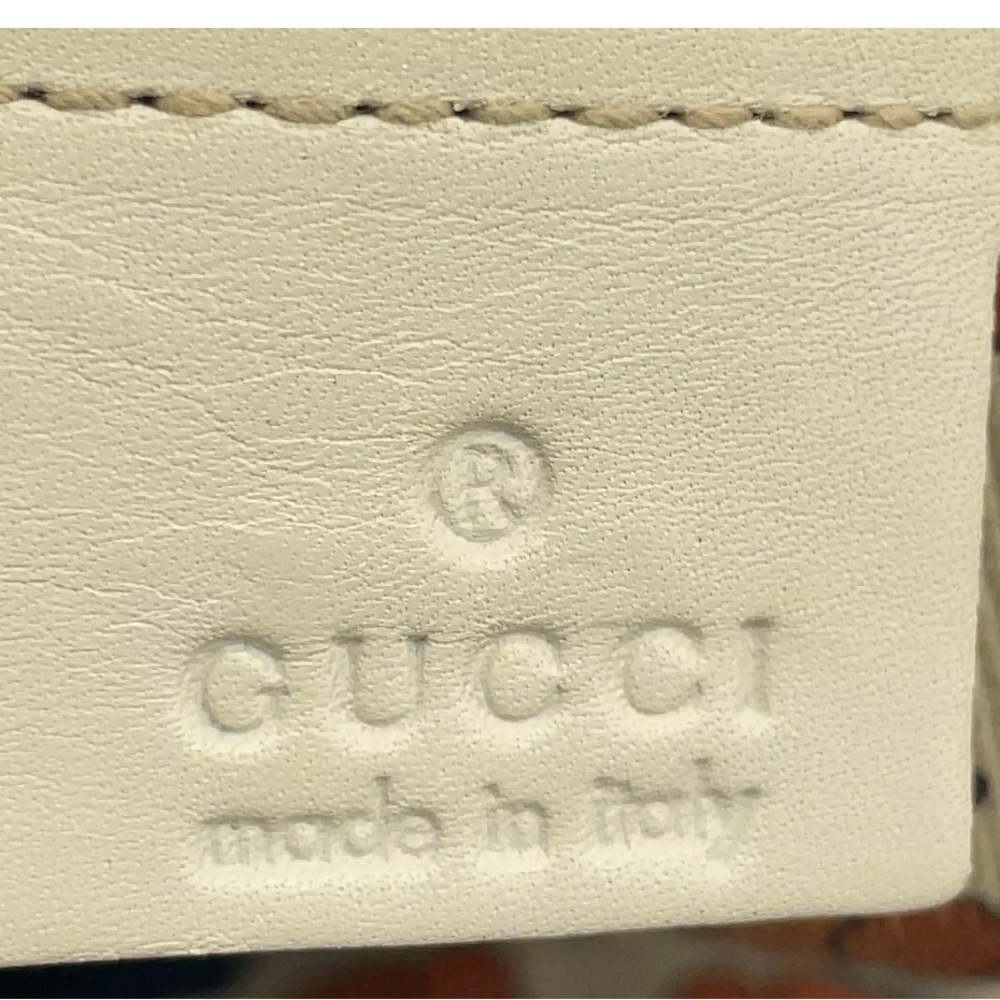 Authentic GUCCI Guccissima Leather Horsebit Off White Shoulder Bag - Picture 15 of 17